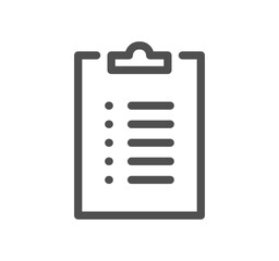 Poster - Clipboard related icon outline and linear vector.	
