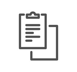 Poster - Clipboard related icon outline and linear vector.	

