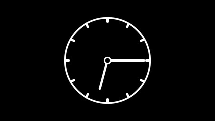clock icon counting down 24 hours day. Watch sign arrow line rotted 4k illustration.