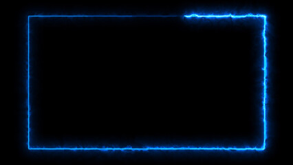 Wall Mural - abstract glowing neon light effect rectangle frame background illustration.