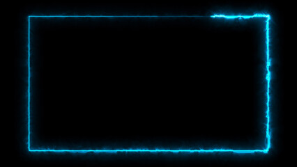 Wall Mural - abstract glowing neon light effect rectangle frame background illustration.