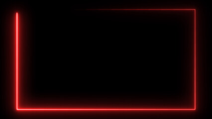 Wall Mural - abstract neon light glowing rectangle frame loading background 4k illustration.