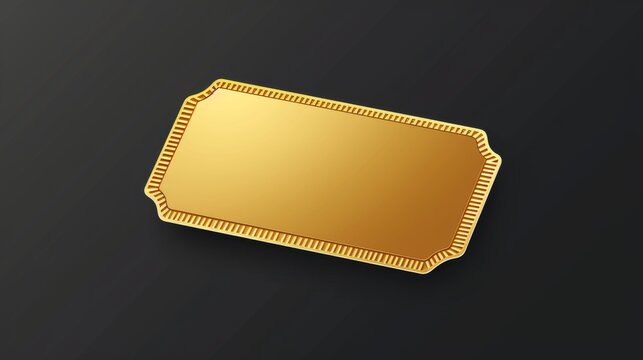 Golden ticket, suitable for cinema, theater, concert, or event invitations