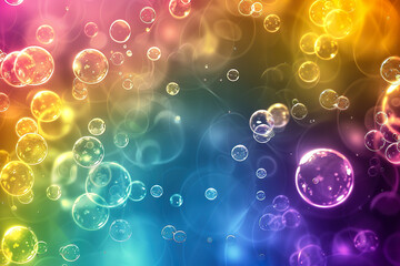 Wall Mural - A colorful background with many bubbles of different sizes,, generative ai image