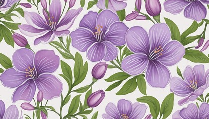 Wall Mural - Floral Watercolor Pattern for Wallpaper and Fabric Design