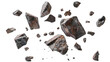 © Michael - A few broken rocks flying in the air on transparent background