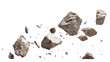 © Michael - A few broken rocks flying in the air on transparent background