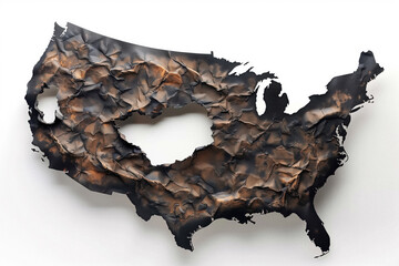 Poster - burnt map of the USA