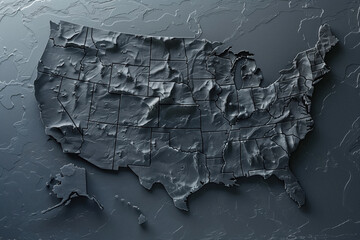 Poster - burnt map of the USA