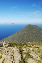 Wall Mural - The view of Monte De Perri, Salina Island, Sicily, Italy	