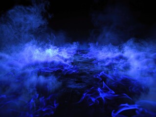 Stream of water with blue smoke