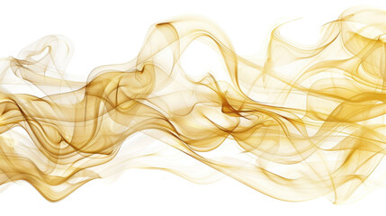 Abstract gold smoke on transparent background