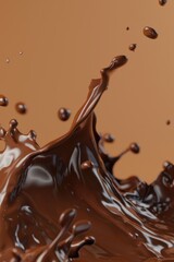 Wall Mural - Chocolate Liquid Splash Close Up