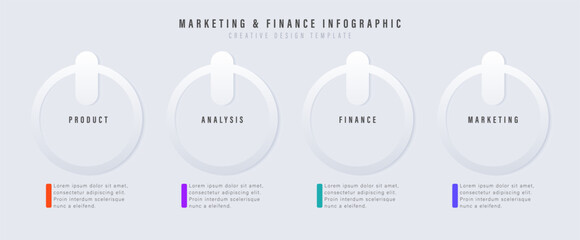 Business timeline chart template. Infographic 4 steps.