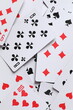 © Sunlight - Playing cards on color background, top view. Gambling concept