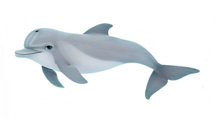 Poster -  Dolphin leaping in the air with its mouth open and wide-eyed gaze