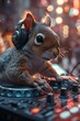 © fotofabrika - Squirrel DJ Mixing Music With Headphones On