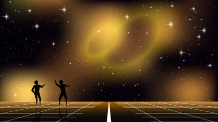 Wall Mural - Deep space vector illustration. Background for presentation, landing page, booklet, banner
