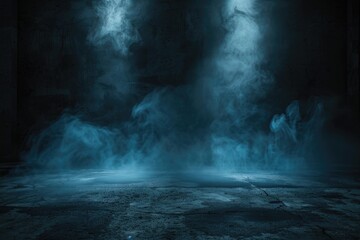 Poster - A dark and smoky room with unknown contents