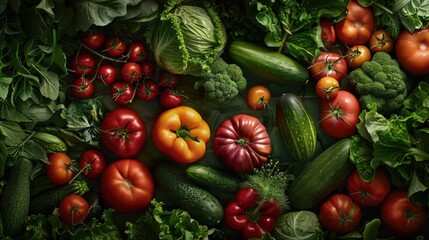 Poster - A selection of various vegetables displayed on a table for display or use
