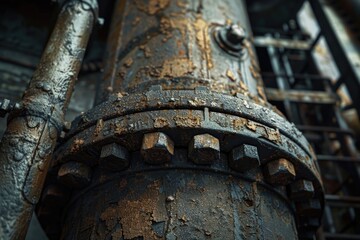 Aufkleber - A close-up shot of a rusty old metal pipe, suitable for use in industrial or urban-themed illustrations