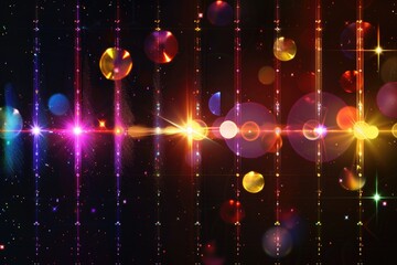 Poster - A dark background with bright lights and stars