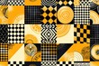 © Fotograf - Abstract geometric design featuring black, white, and yellow shapes