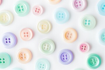 Poster - A collection of colorful buttons arranged on a white background