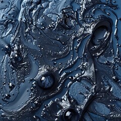 Sticker - Dark Abstract Background Reference. Realistic Texture of Liquid in 3D