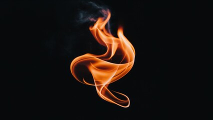 Poster - A close up of a flame with some smoke coming out, AI