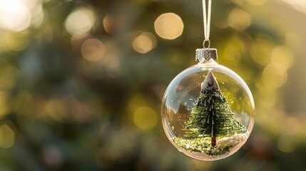 Canvas Print - Christmas Ornament with a Miniature Tree