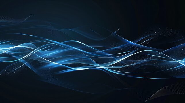 Abstract Blue Waves with Glowing Particles
