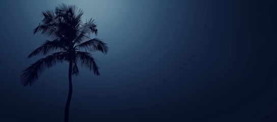 Classic Blue color of the year 2020, 3D illustration of a blue palm
