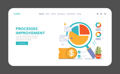 Poster - Processes Improvement concept. Flat vector illustration