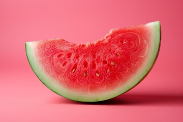 Wall Mural - Sliced watermelon on red background.