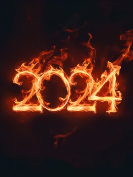 The word 2014 is made up of fire and it looks like a number, AI