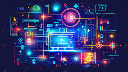 Wall Mural - Vector illustration of web design and development.	
