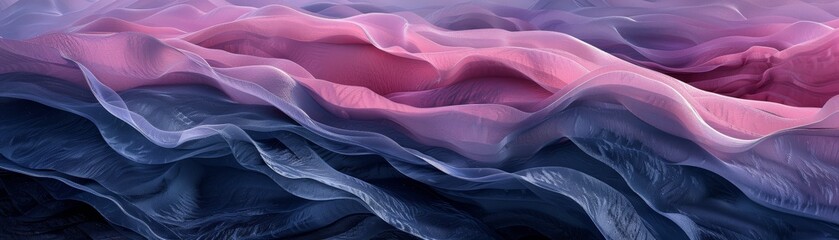 Abstract swirling pink and blue fabric background.