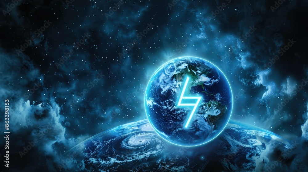 Planet Earth with a clear power switch symbol, representing the need ...