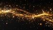 © Matcha_09 - Sparkling gold glowing line with light effects on a sleek black background, perfect for elegant designs