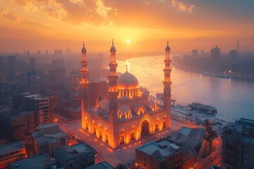 Wall Mural - Captivating scene of The Hanging Church in Cairo Egypt at dusk 