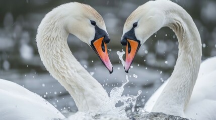 Sticker - Mute Swan Behavior Aggressive Encounter with Another Swan