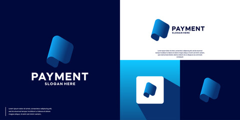 wallet abstract logo, digital payment, exchange, logo design template.