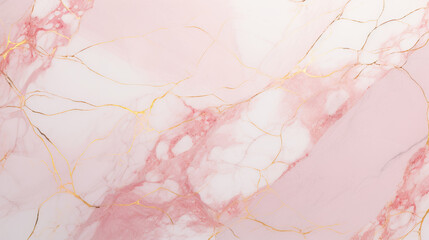 Wall Mural - A pink and gold marble wall with gold lines, texture backdrop for overlay