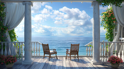 terrace with a sea view holiday vacation