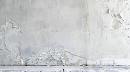 Poster - Unevenly applied white plaster background in a house room