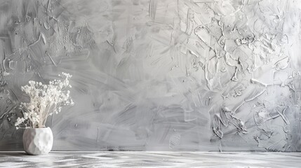 Poster - Grey Venetian stucco wall texture in room interior with abstract decorative backdrop for creative design