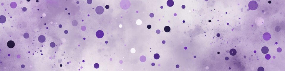 Sticker - Abstract digital art featuring a background of scattered purple and gray polka dots on a light purple background, banner