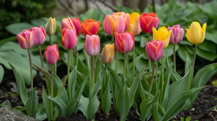 Poster - Colorful Tulip Flowers in Spring 