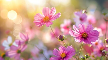 Poster - Cosmos Flower Field in Autumn